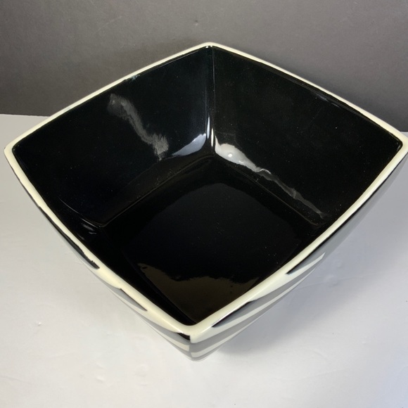 The Main Ingredient Bowl Salad Pasta Serving Black White Yin Yang Zebra #E2 - Picture 2 of 7